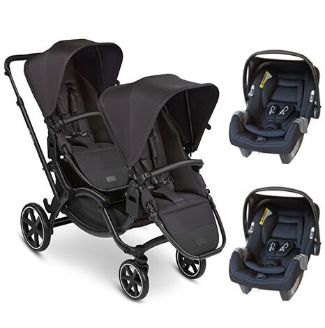 Zoom Ink İkiz Bebek Arabası Travel Set (ABC Design İkiz Bebek Arabası + Jixy Siyah Ana Kucağı)